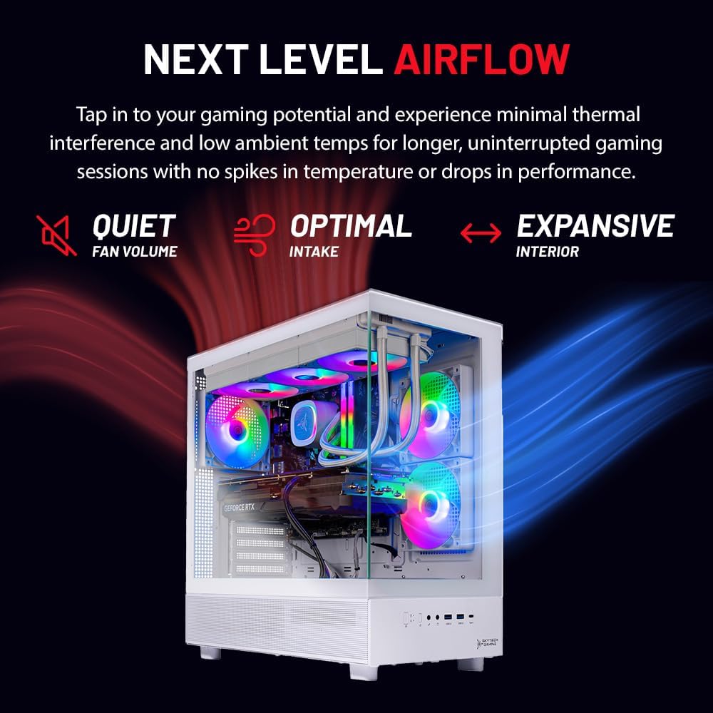 Skytech Gaming PC Desktop – Intel Core i7 12700F 2.1 GHz, NVIDIA RTX 4070 Ti, 1TB NVME SSD, 16GB DDR4 RAM 3200, 750W Gold PSU, 360mm AIO, 11AC Wi-Fi, Windows 11 Home 64-bit,Black - Image 2