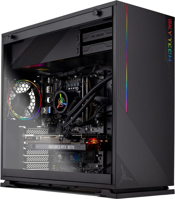 Skytech Gaming PC Desktop – Intel Core i7 12700F 2.1 GHz, NVIDIA RTX 4070 Ti, 1TB NVME SSD, 16GB DDR4 RAM 3200, 750W Gold PSU, 360mm AIO, 11AC Wi-Fi, Windows 11 Home 64-bit,Black